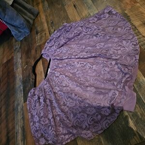 Elegant Lace Purple Nightgown